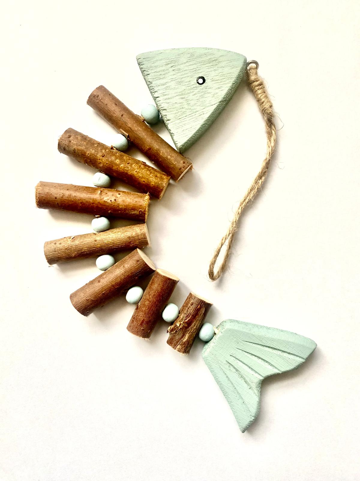 Wooden Fish Mobile Chime 23cm